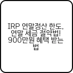 irp 연말정산 한도는?