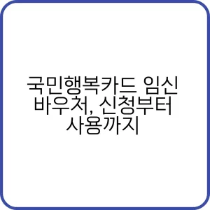 국민행복카드 임신 바우처 신청 방법