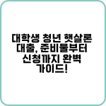 대학생 청년 햇살론 신청 방법을 설명