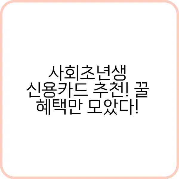 "사회초년생에게 추천하는 신용카드