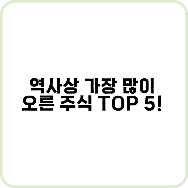 미국 역사상 주식 가격 상승