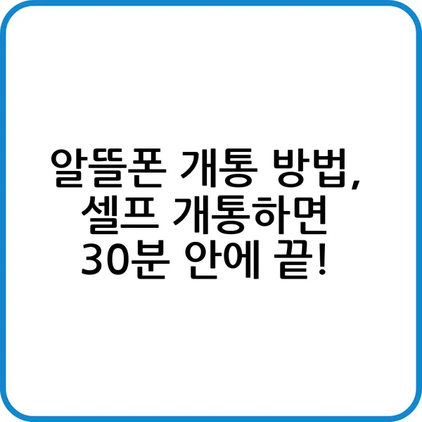 알뜰폰 개통 방법 쉽게 따라하기